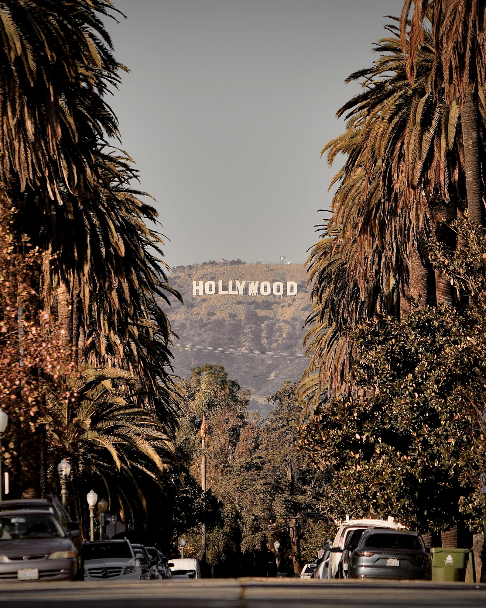 Hollywood sign at sunset