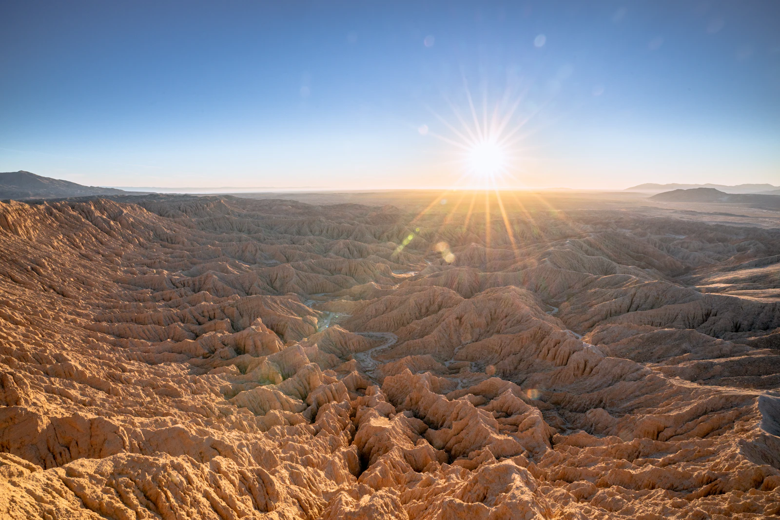 Desert sunrise over San Diego inland landscape