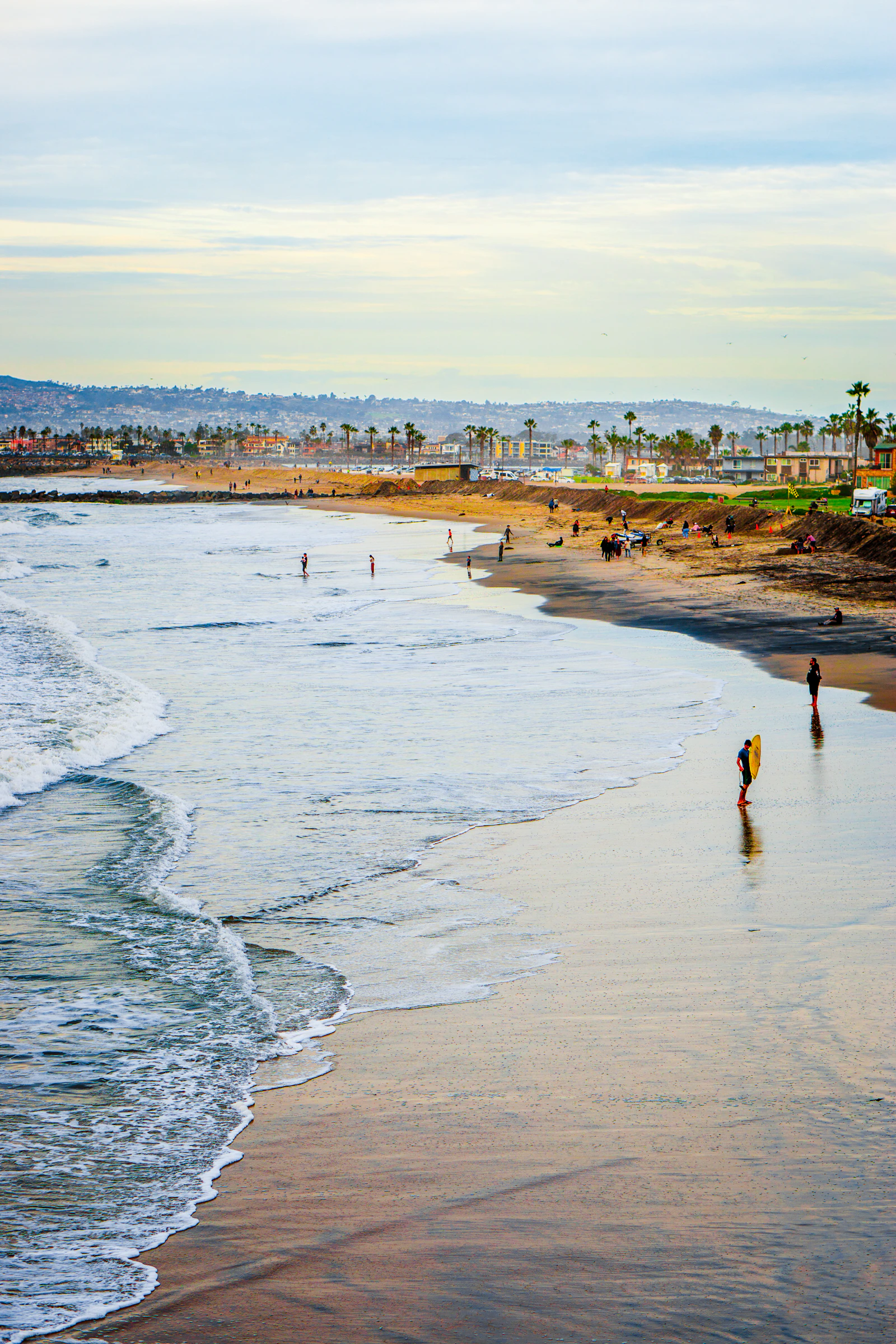 Mission Beach walker at sunset